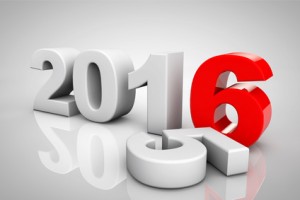New Year 2016 3d Sign on a grey background
